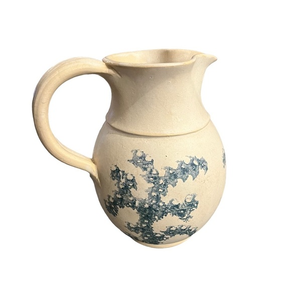 Vintage Elizabeth Roman Vermont Pottery Spongeware Pitcher - Picture 3 of 11
